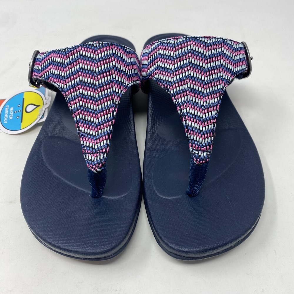 Aetrex Rita Toe Thong Sandals Women's US Size 5 - 5.5 Navy Blue and Purple - Picture 4 of 7